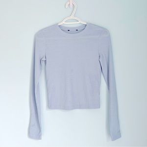 Forever 21 Baby Blue Long Sleeve Crop Top (S)